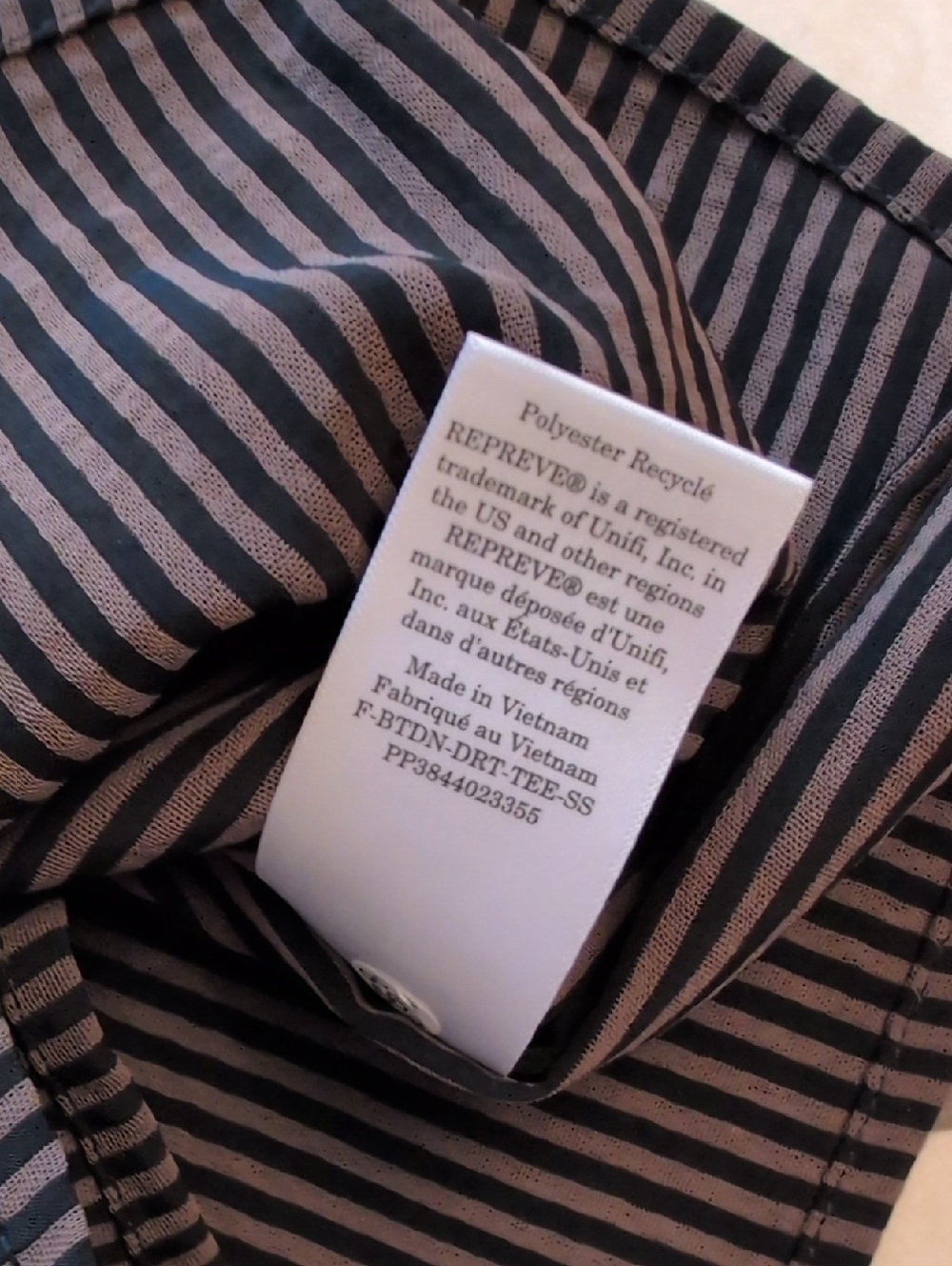 NWT Everlane The Mini Jacquard Stripe Top Brown Black Short Sleeve Size XS - Picture 6 of 9